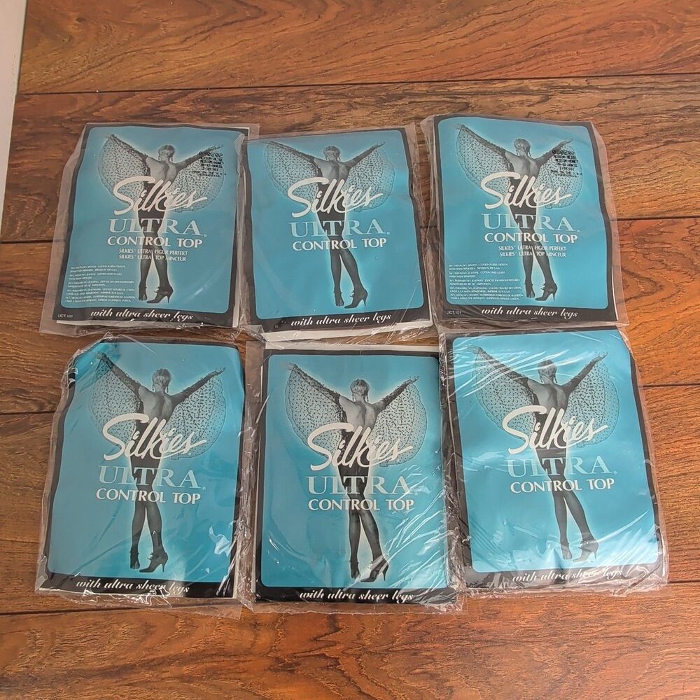 6 Packs Silkies ULTRA Control Top Medium Beige 030202 VINTAGE Ultra Sheer Legs